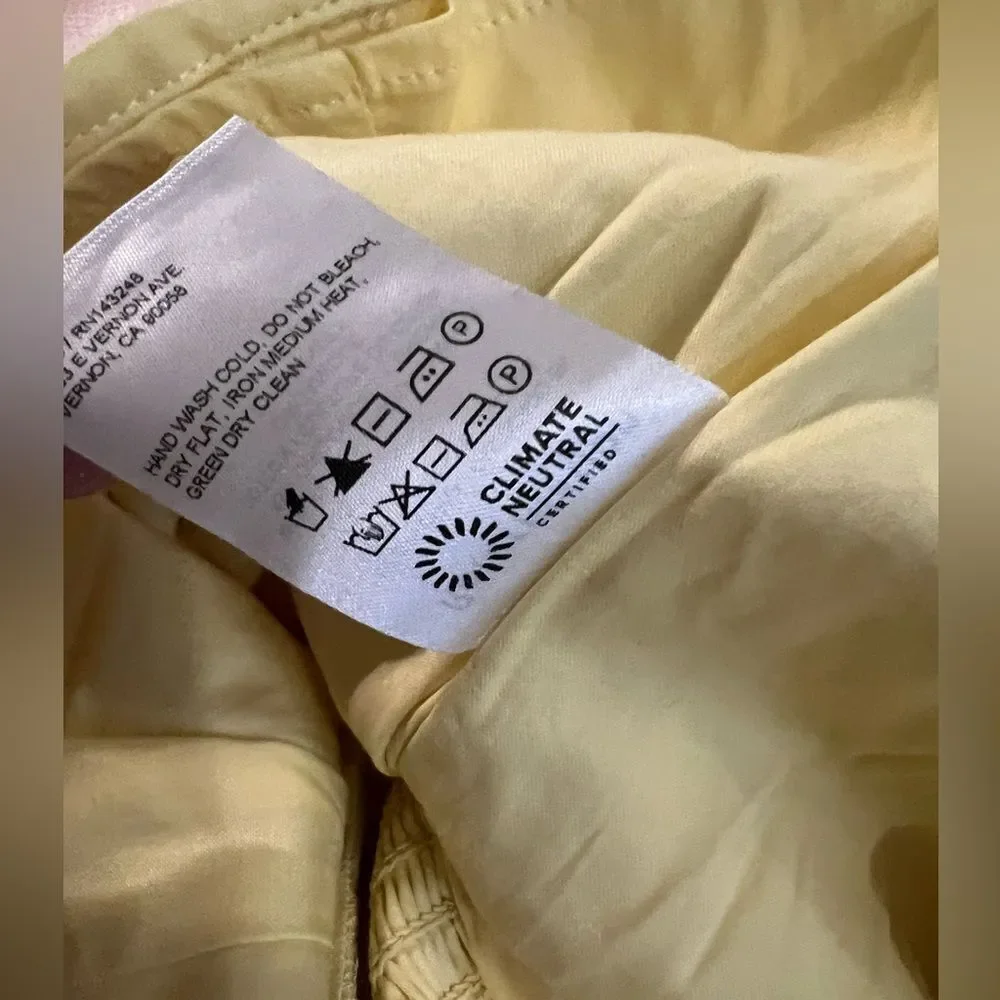 Reformation Joi Yellow Ruched Women's Top size 4 NWT